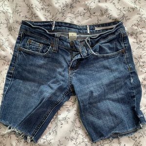 Blue denim shorts